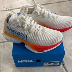 Hoka White and Red Athletic Shoes